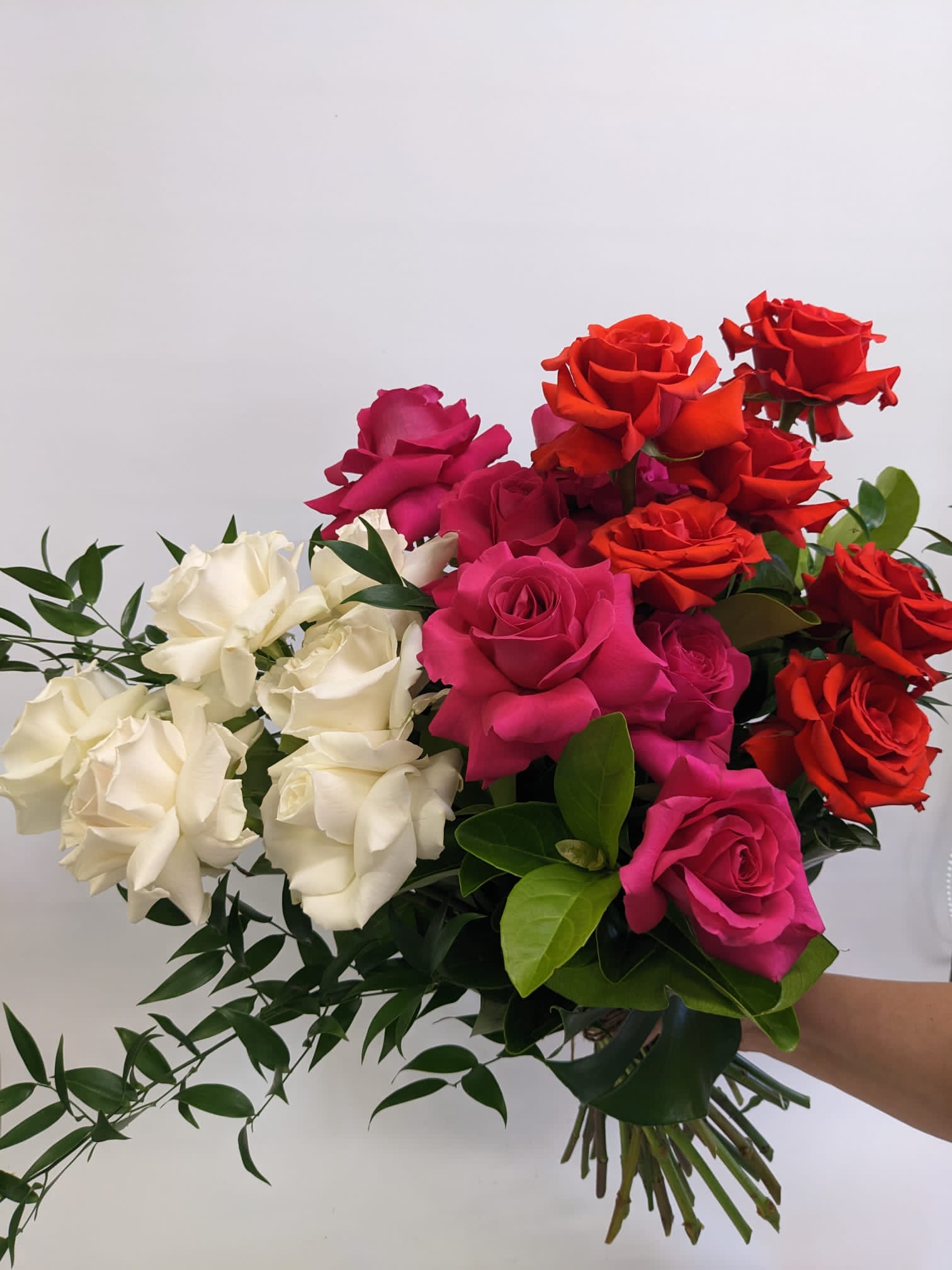 Fabulous Rose Bouquet <br> Red | White | Pink - Image 2